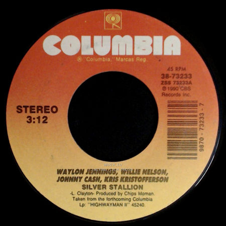 Waylon Jennings, Willie Nelson, Johnny Cash, Kris Kristofferson - Silver Stallion / American Remains side A