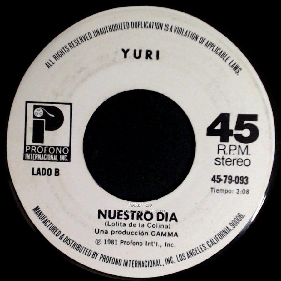 Yuri - Deja / Nuestro Dia (Lolita De La Colina) side B