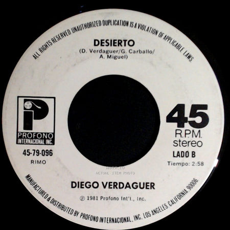 Diego Verdaguer - Corazon De Papel / Desierto side B