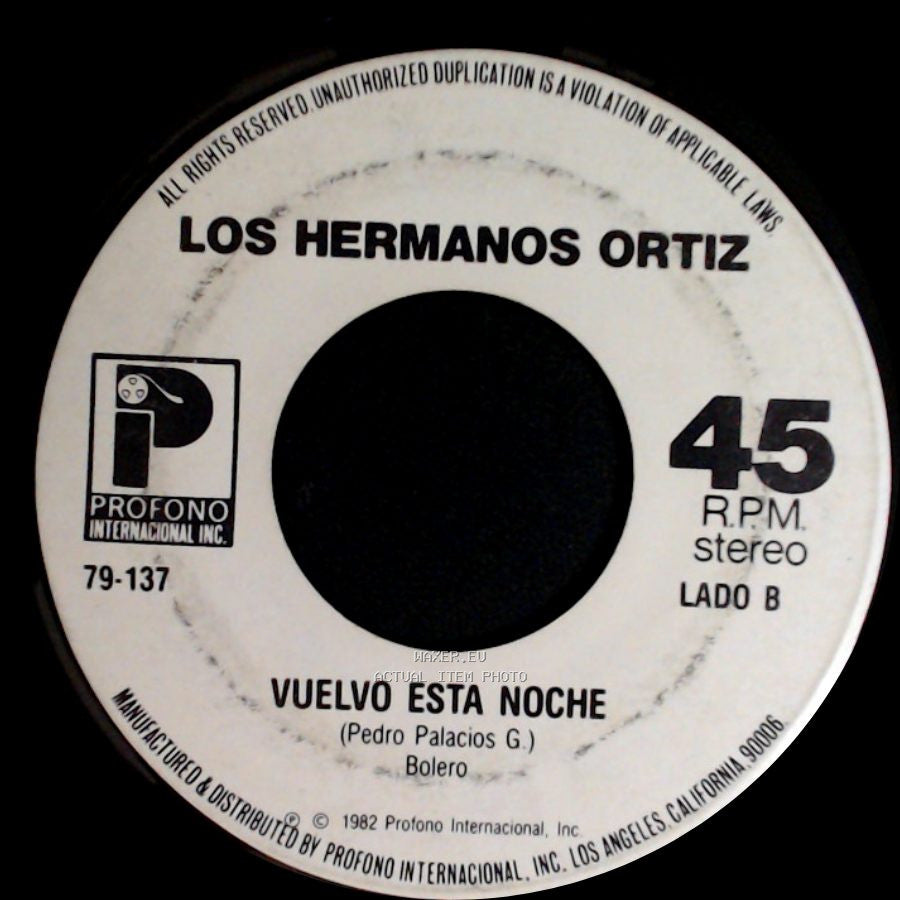 Los Hermanos Ortiz - La Novia Del Pajarillo / Vuelvo Esta Noche side B