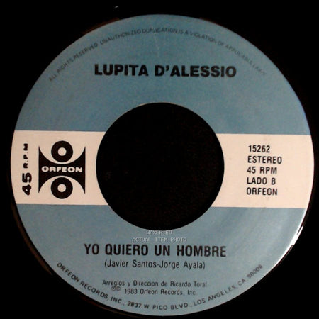 Lupita D'alessio - Solo Mentiras / Yo Quiero Un Hombre side B