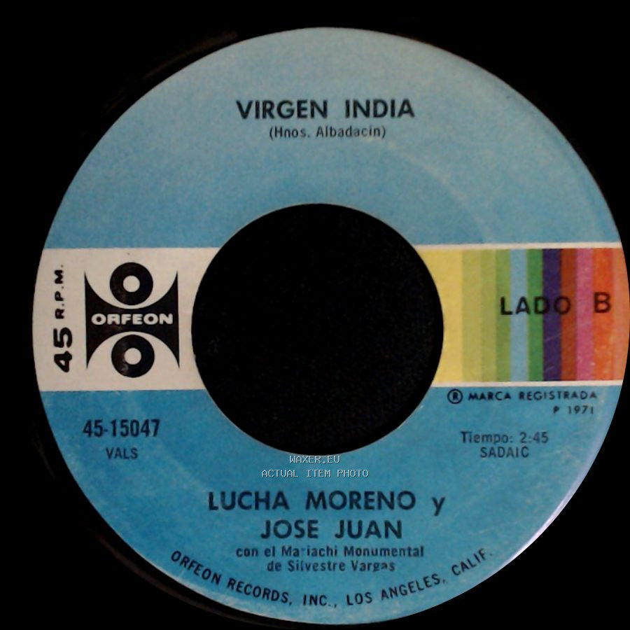 Lucha Moreno Y Jose Juan - Dulce Aventura / Virgen India side B
