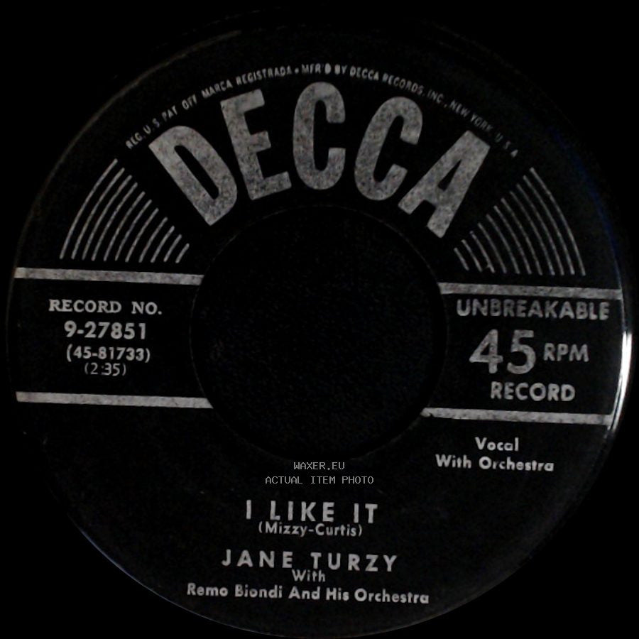 Jane Turzy - I Like It / Yes You Are side A