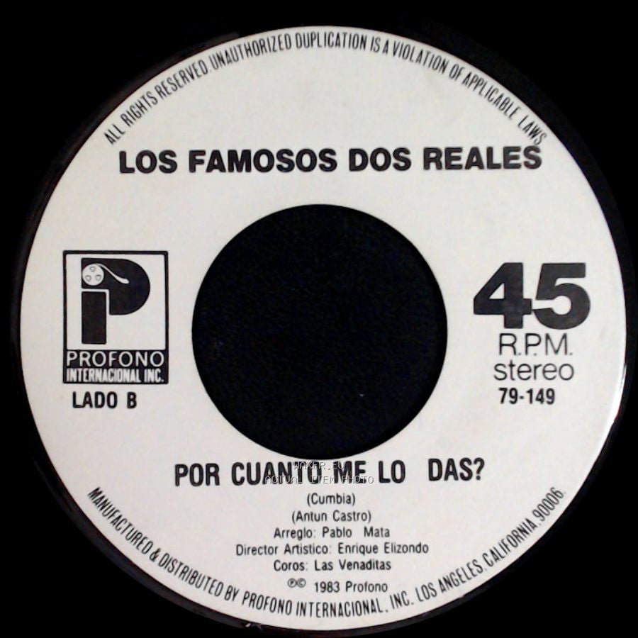 Los Famosos Dos Reales - Caballo Viejo / Por Cuanto Me Lo Das? side B