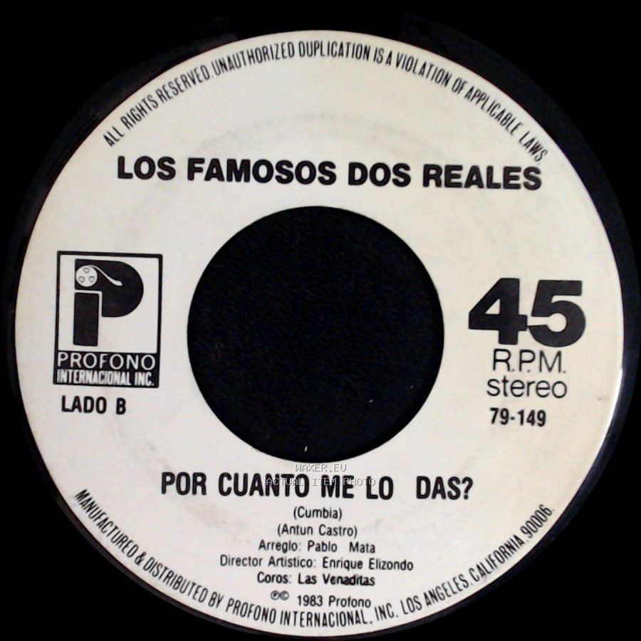Los Famosos Dos Reales - Caballo Viejo / Por Cuanto Me Lo Das? side B
