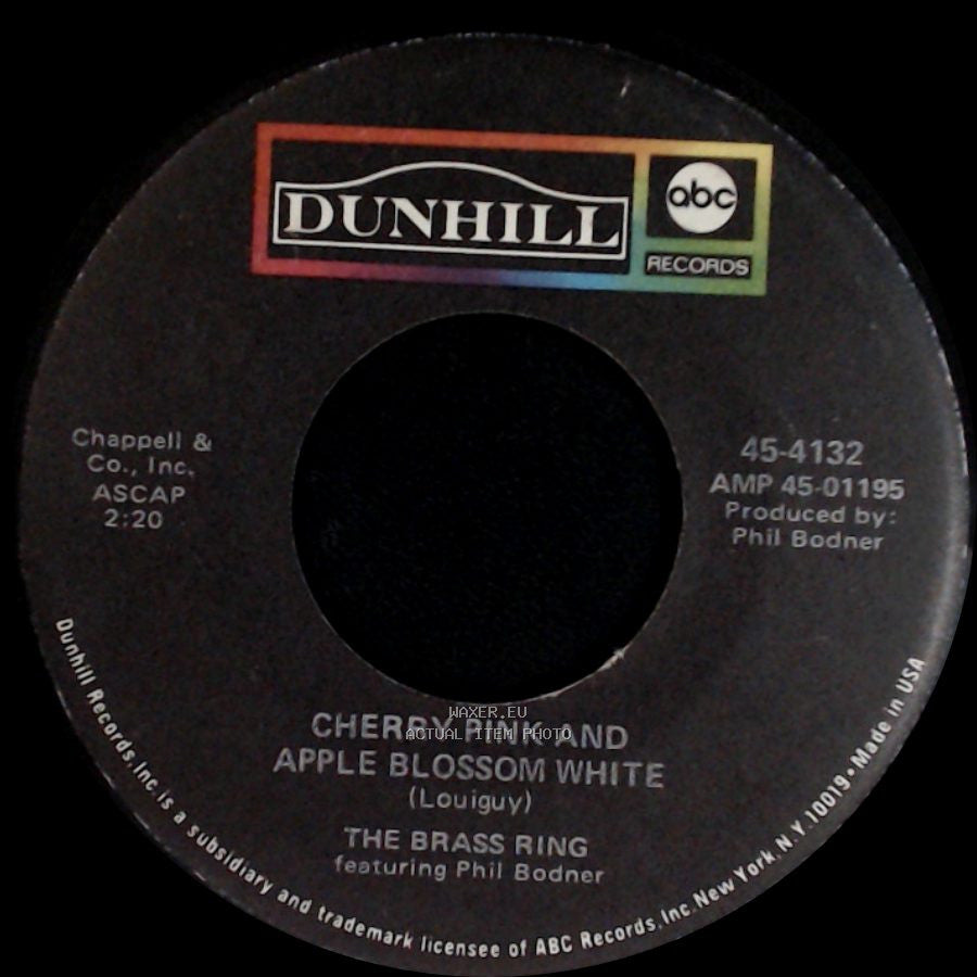 The Brass Ring Featuring Phil Bodner - Adoro (Don't Tempt Me) / Cherry Pink And Apple Blossom White side B