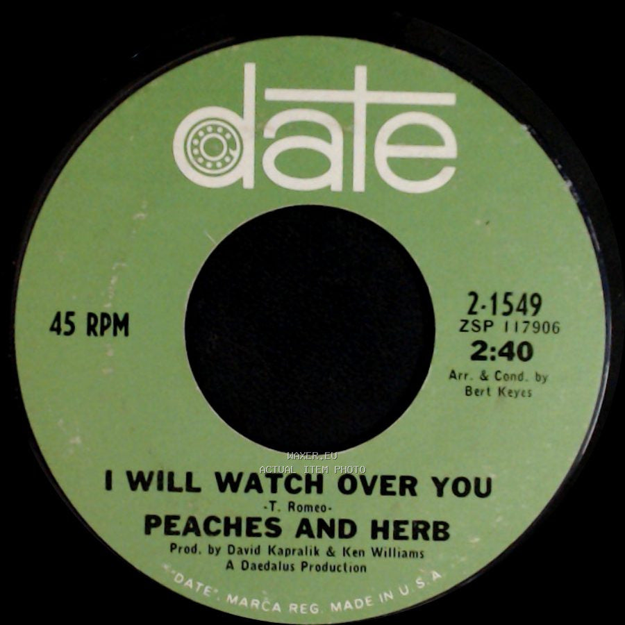 Peaches And Herb - I Will Watch Over You / Close Your Eyes side A
