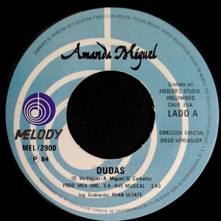 Amanda Miguel - Dudas / Amanda Al Piano Iii (Cancion De Cuna Al Reves) side A