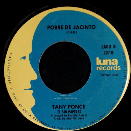 Tany Ponce - Por Venir De Contrabando / Pobre De Jacinto side B