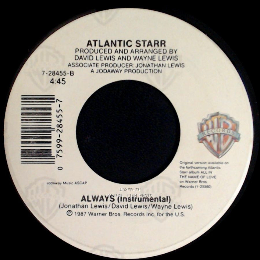 Atlantic Starr - Always (Instrumental) / Always side A