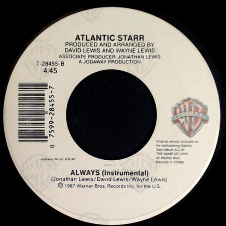 Atlantic Starr - Always (Instrumental) / Always side A