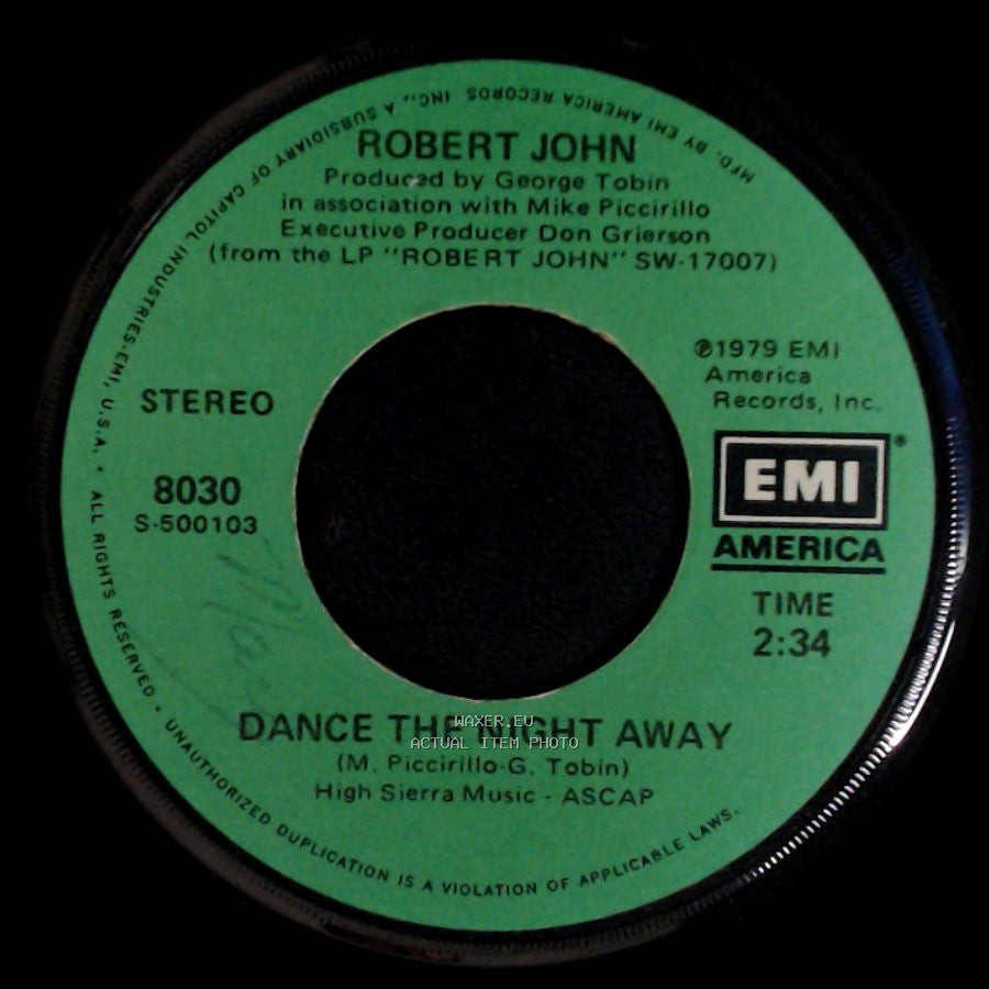 Robert John - Dance The Night Away / Lonely Eyes side A