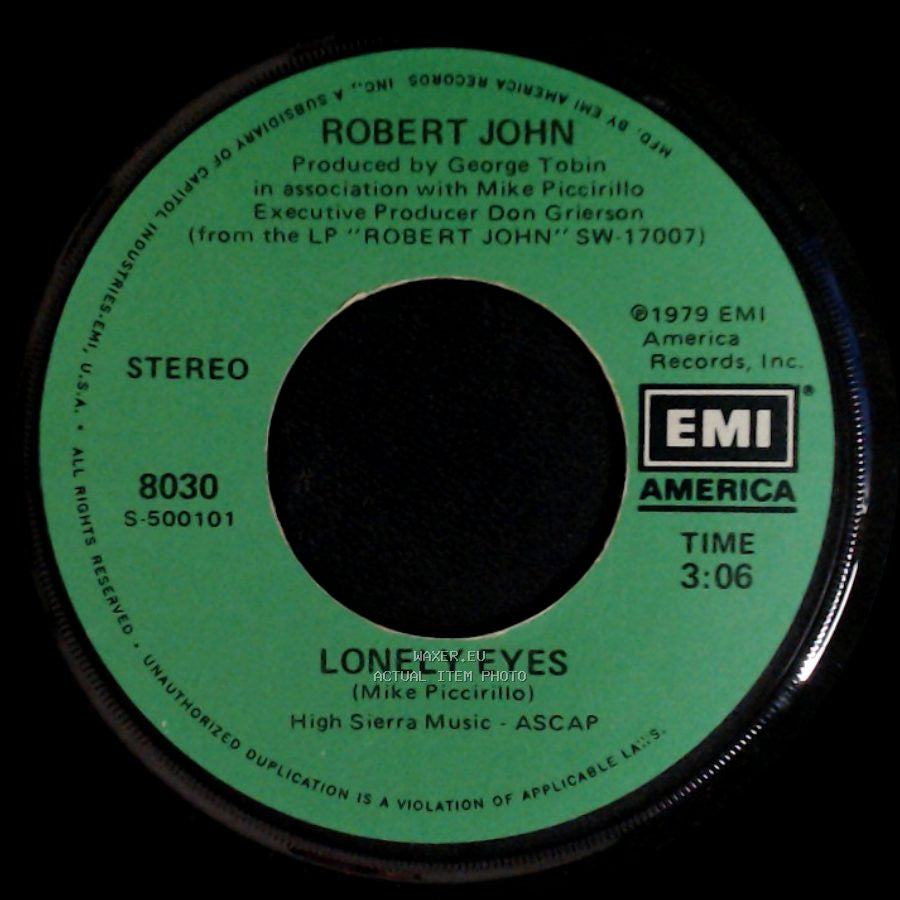Robert John - Dance The Night Away / Lonely Eyes side B