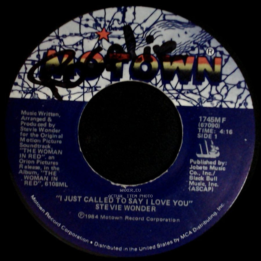 Stevie Wonder - I Just Called To Say I Love You / I Just Called To Say I Love You (Instrumental) side A