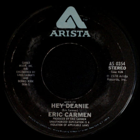 Eric Carmen - Change Of Heart / Hey Deanie side B