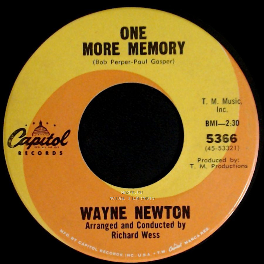 Wayne Newton - One More Memory / Red Roses For A Blue Lady side A