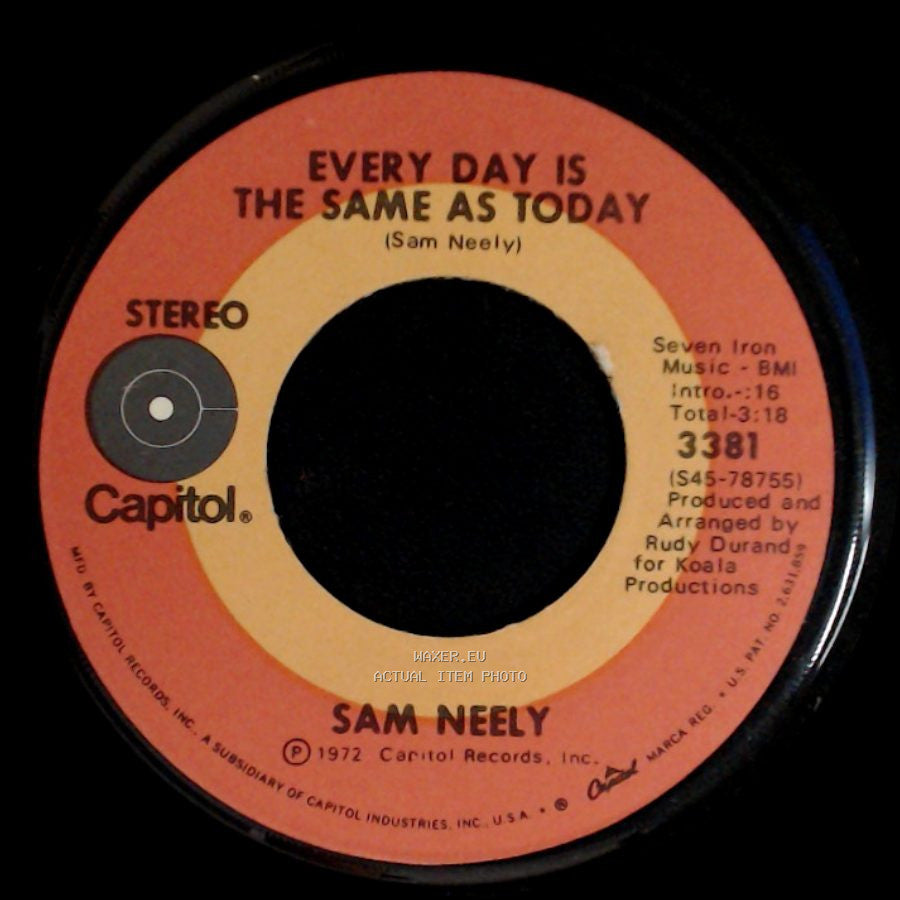 Sam Neely - Every Day Is The Same As Today / Loving You Just Crossed My Mind side A
