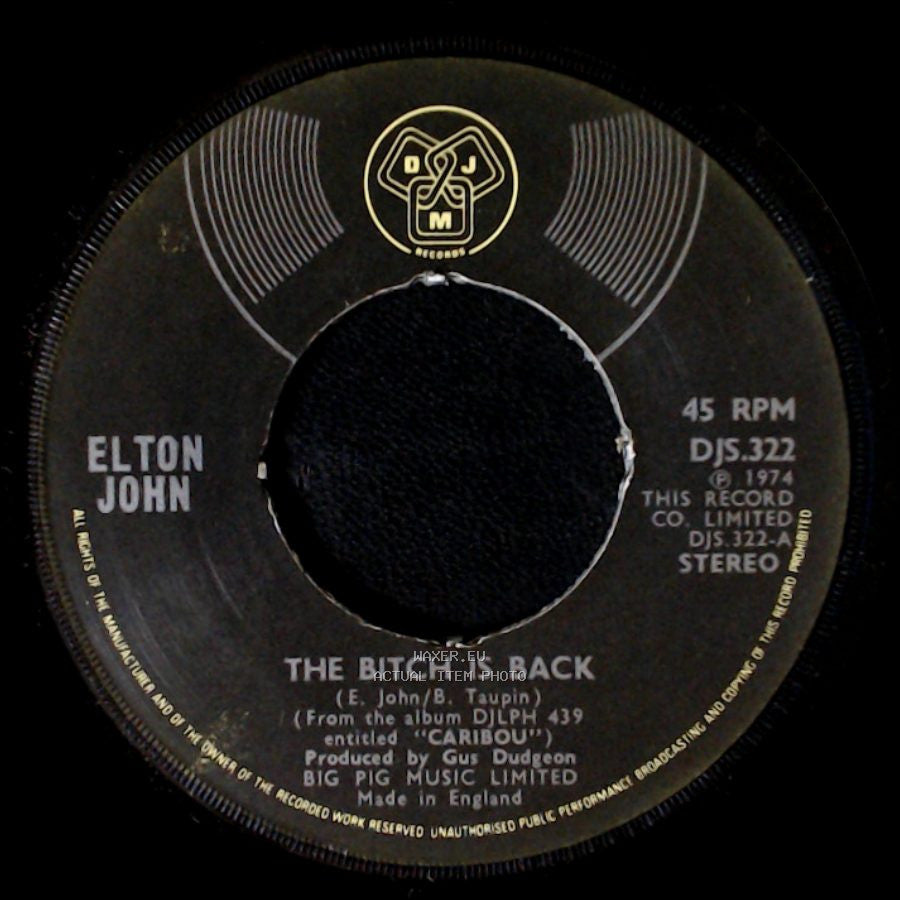 Elton John - Cold Highway / The Bitch Is Back side B