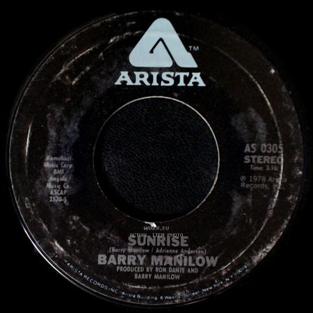 Barry Manilow - Sunrise / Can't Smile Without You side A