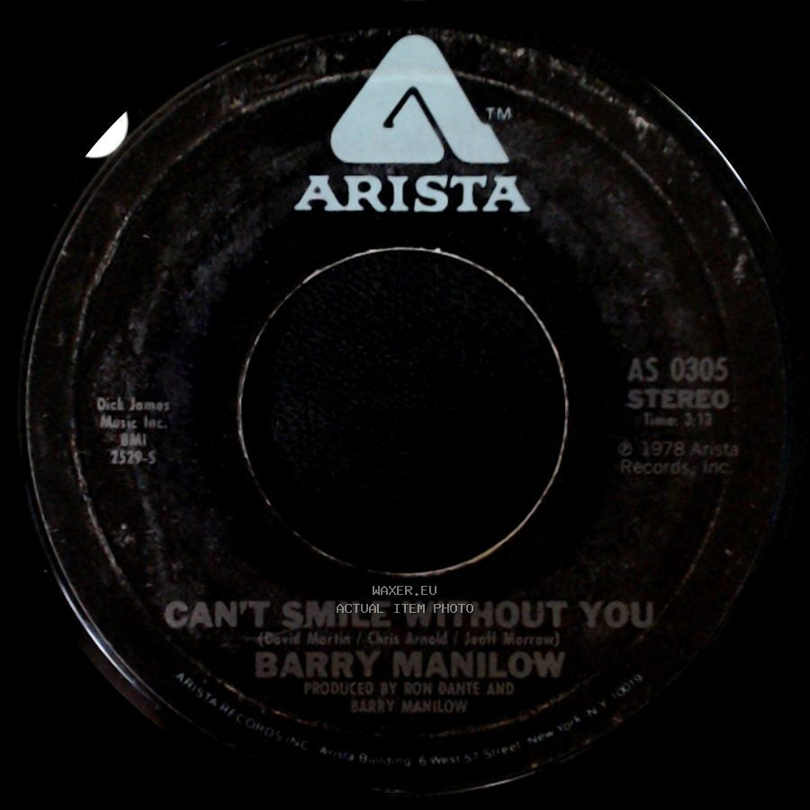Barry Manilow - Sunrise / Can't Smile Without You side B