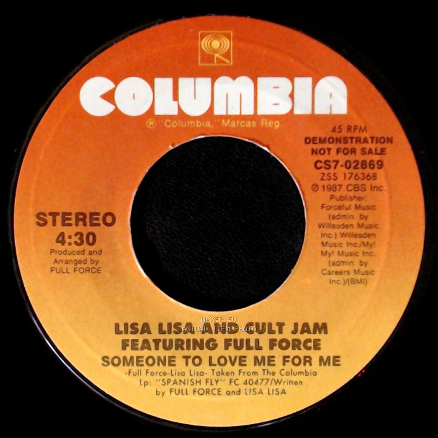 Lisa Lisa And Cult Jam Featuring Full Force - Someone To Love Me For Me / Someone To Love Me For Me (Edit) side A