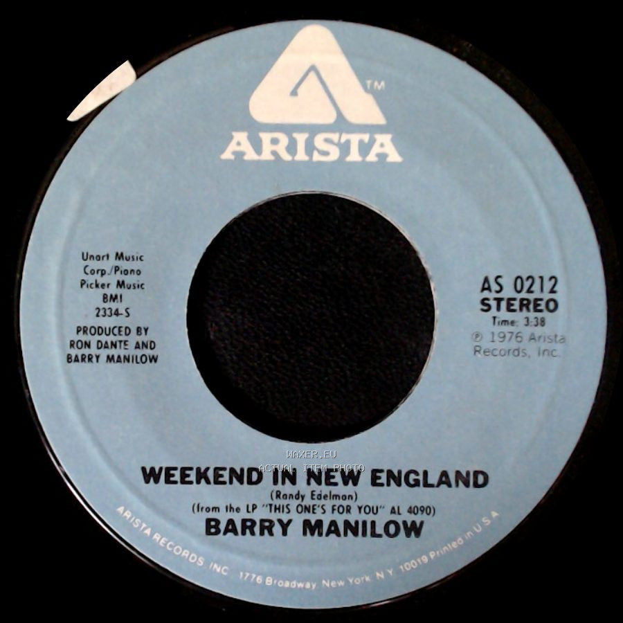 Barry Manilow - Weekend In New England / Say The Words side A