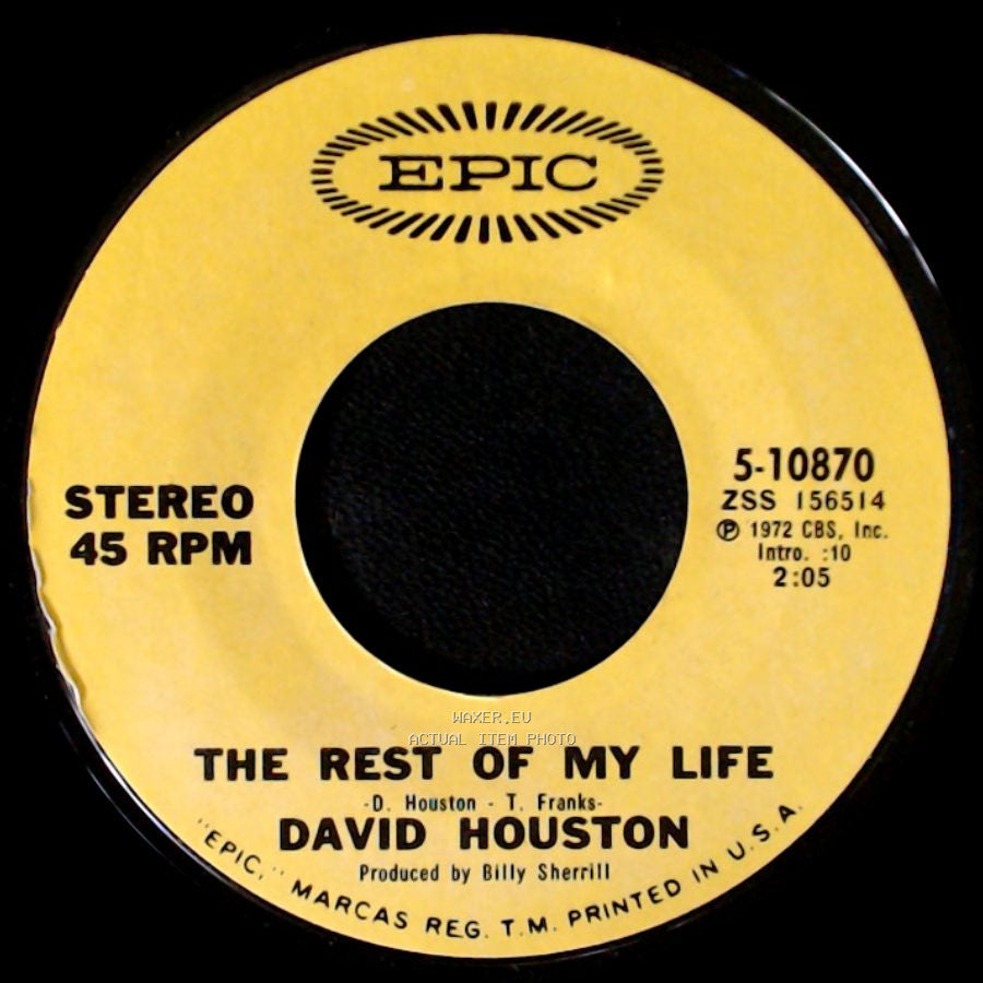 David Houston - Soft, Sweet And Warm / The Rest Of My Life side B
