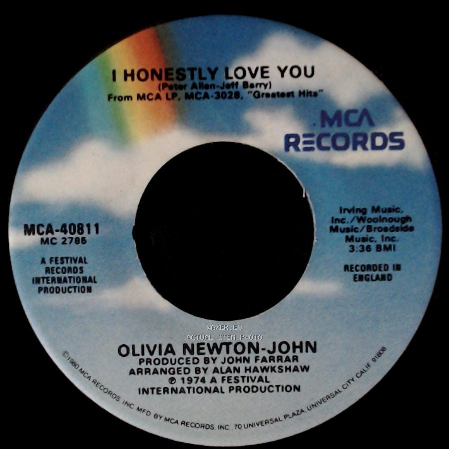 Olivia Newton-John - I Honestly Love You / Don't Cry For Me Argentina side A