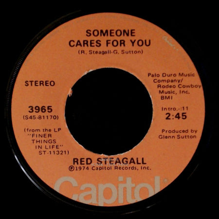 Red Steagall - Someone Cares For You / Throw Away Heart side A