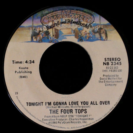 The Four Tops - I'll Never Ever Leave Again / Tonight I'm Gonna Love You All Over side B