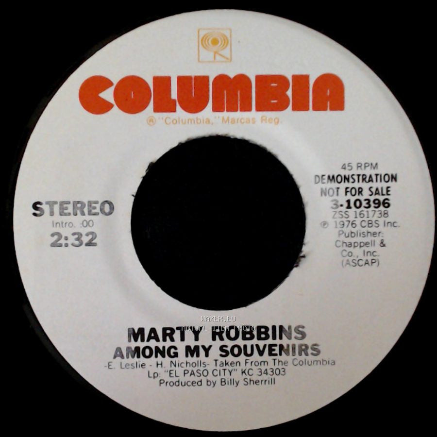 Marty Robbins - Among My Souvenirs / Among My Souvenirs side B
