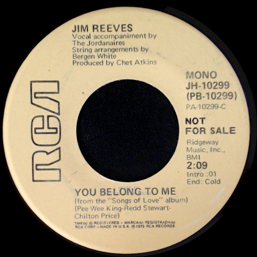 Jim Reeves - You Belong To Me / You Belong To Me side A