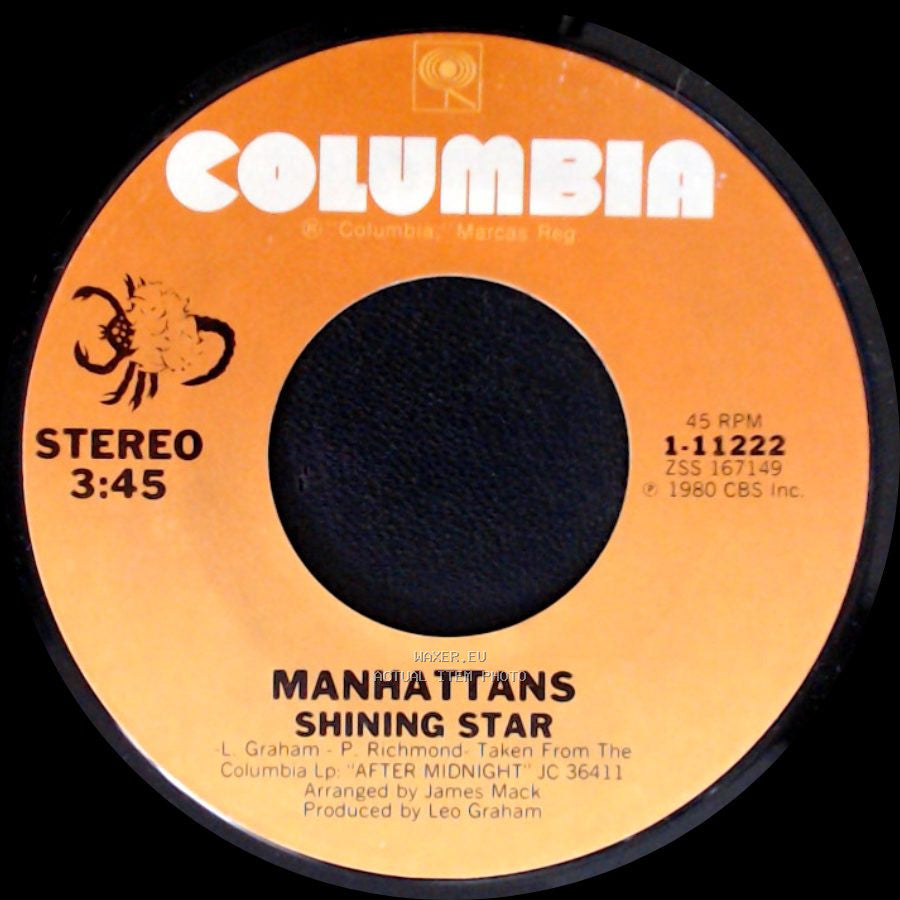 Manhattans - Shining Star / I'll Never Run Away From Love Again side A