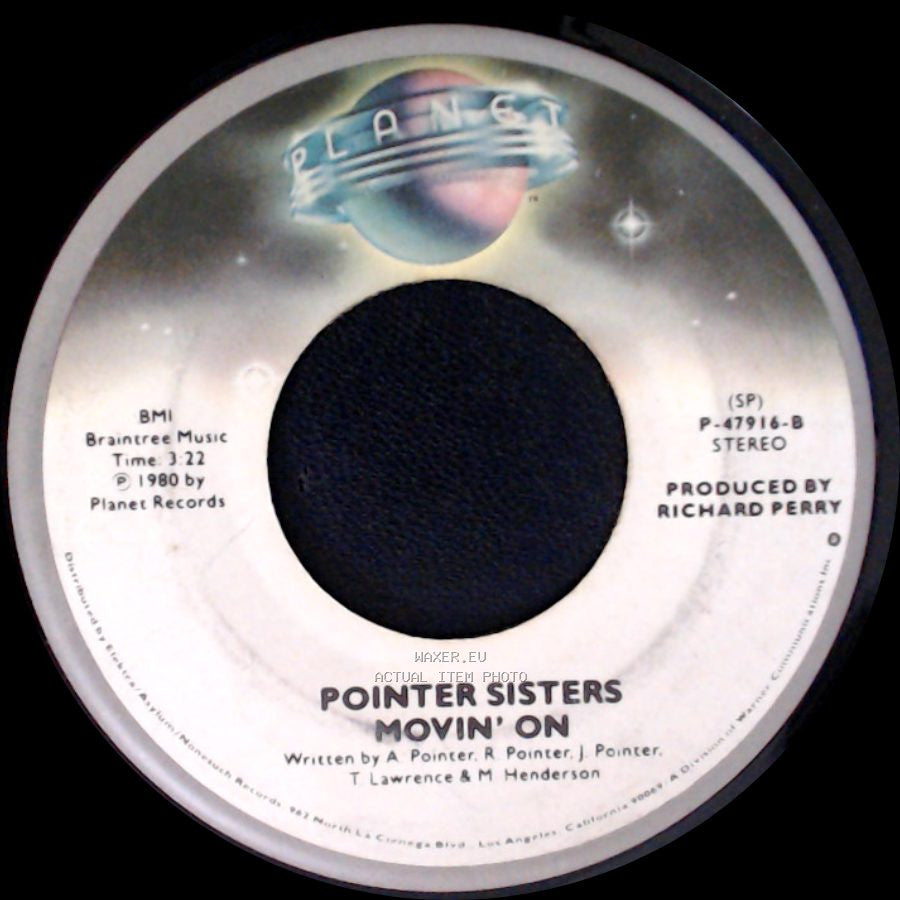Pointer Sisters - He's So Shy / Movin' On side B