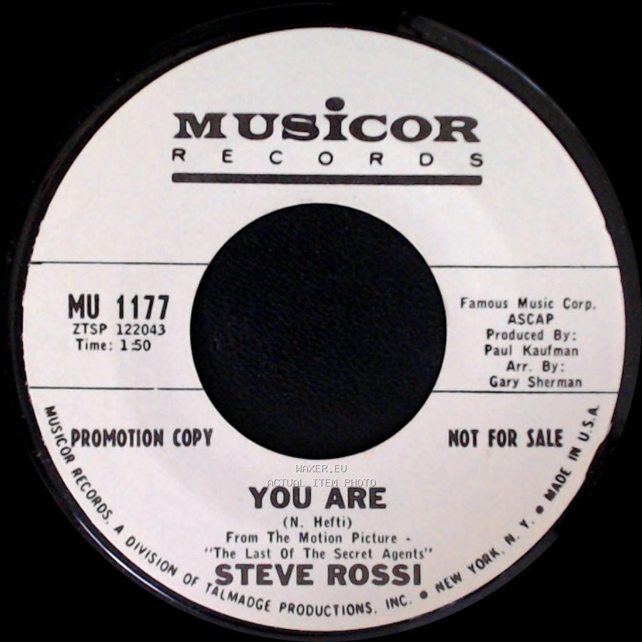 Steve Rossi - My Alphabet Of Tears / You Are side B
