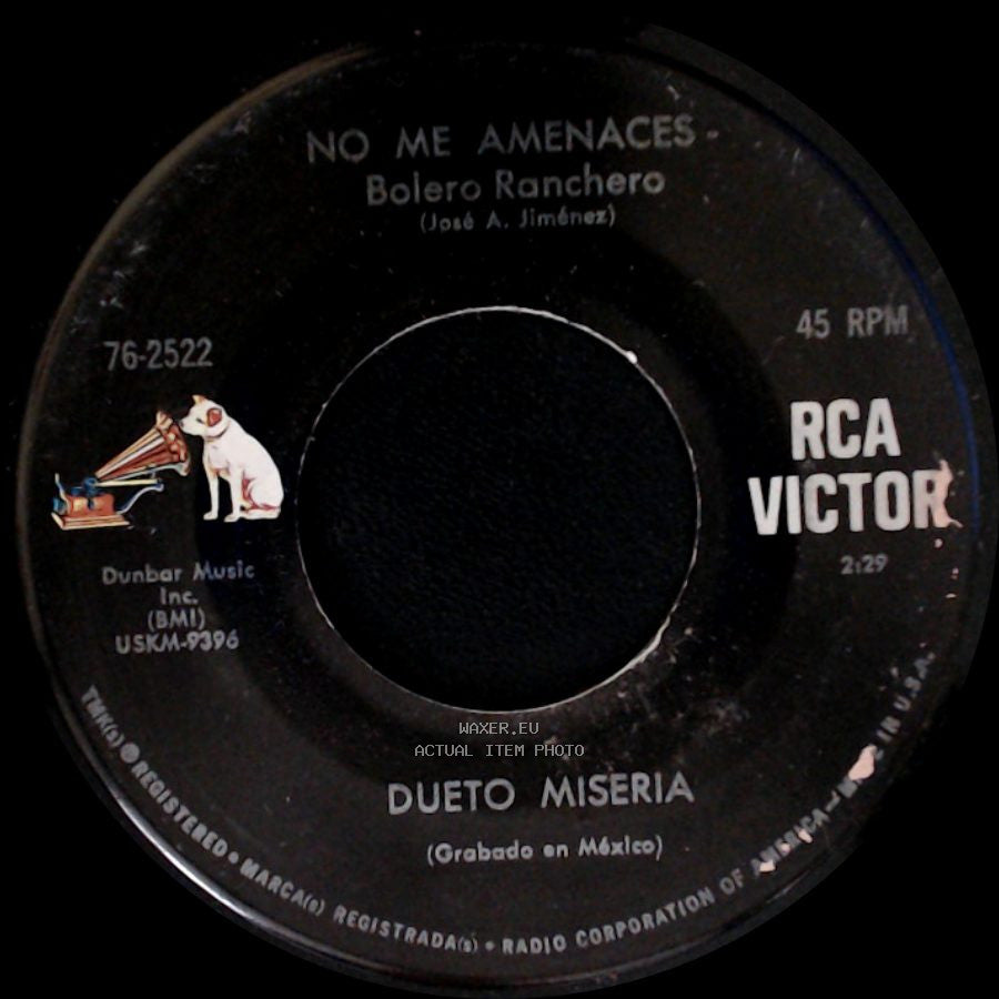 Dueto Miseria - No Me Amenaces / Urgencia - Bolero side A