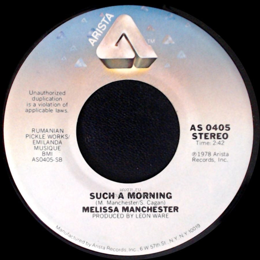Melissa Manchester - Theme From Ice Castles (Through The Eyes Of Love) / Such A Morning side B