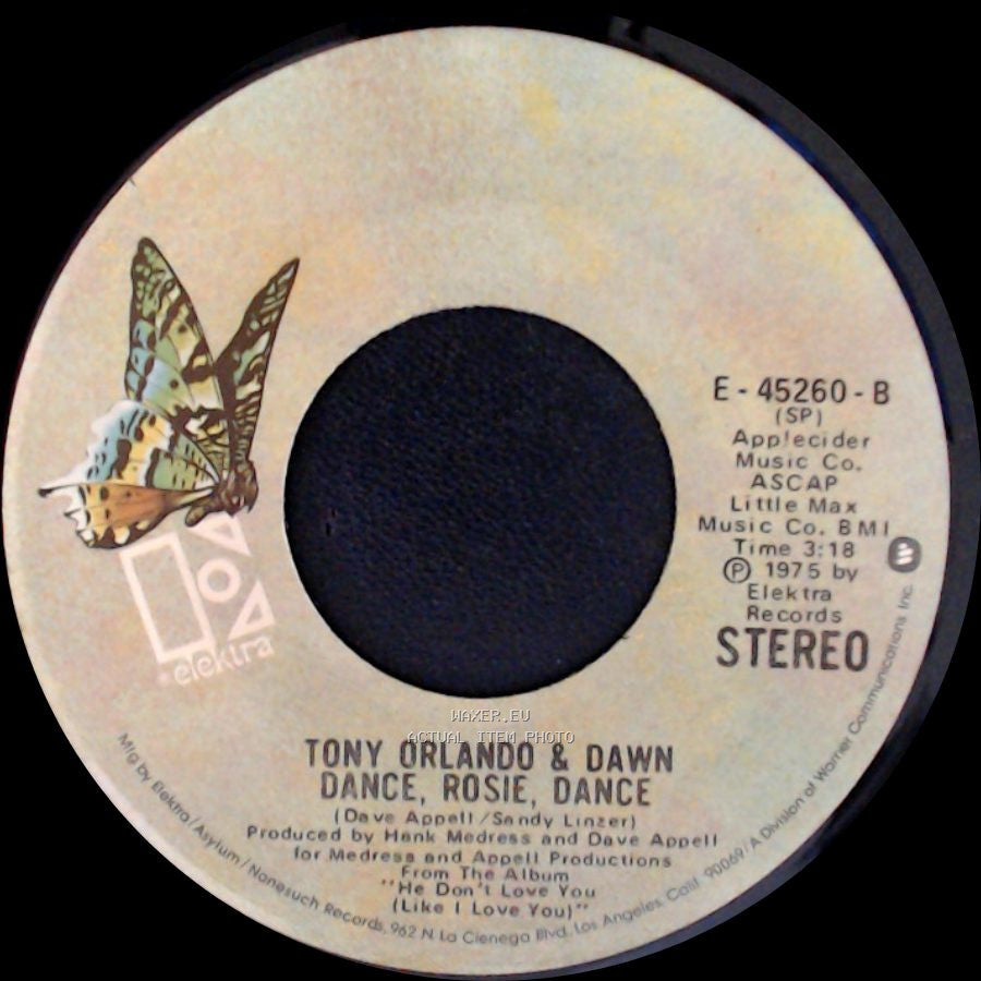 Tony Orlando & Dawn - Mornin' Beautiful / Dance, Rosie, Dance side B