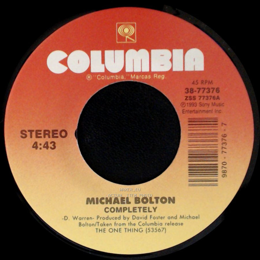 Michael Bolton - That's What Love Is All About (Live From Wembley Arena) / Completely side B