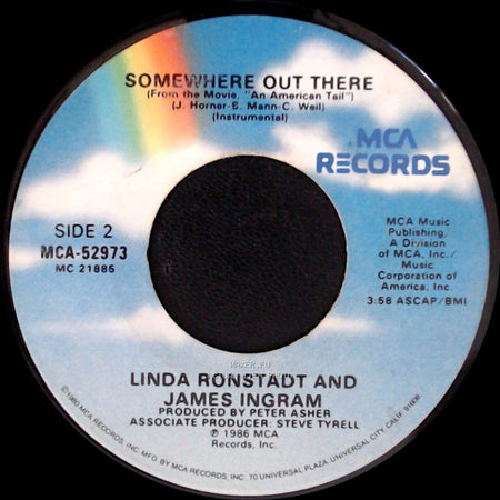 Linda Ronstadt And James Ingram - Somewhere Out There / Somewhere Out There side B