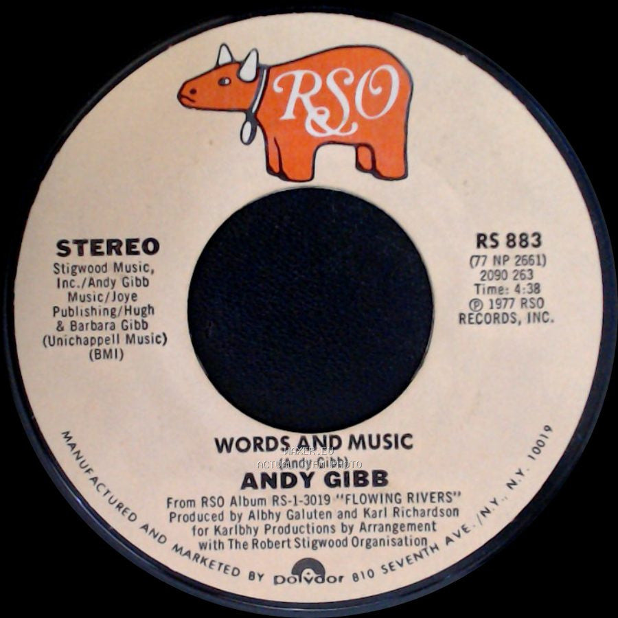 Andy Gibb - Words And Music / (Love Is) Thicker Than Water side A