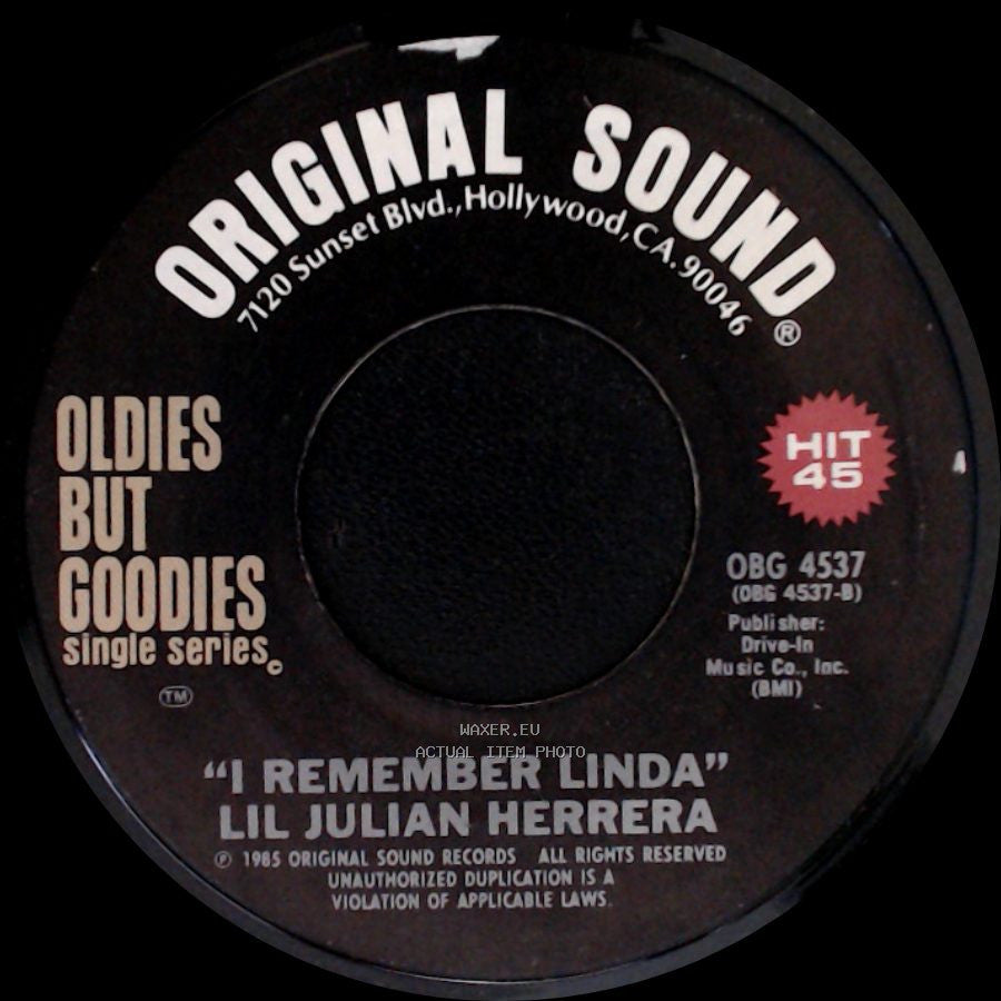 Lil Julian Herrera / The Jive Five - I Remember Linda / My True Story side A