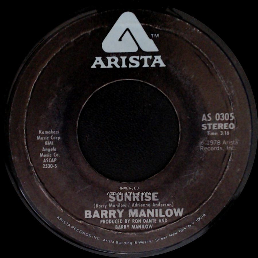 Barry Manilow - Sunrise / Can't Smile Without You side A