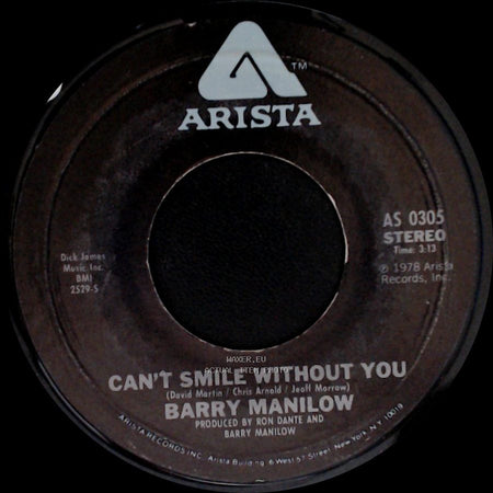 Barry Manilow - Sunrise / Can't Smile Without You side B