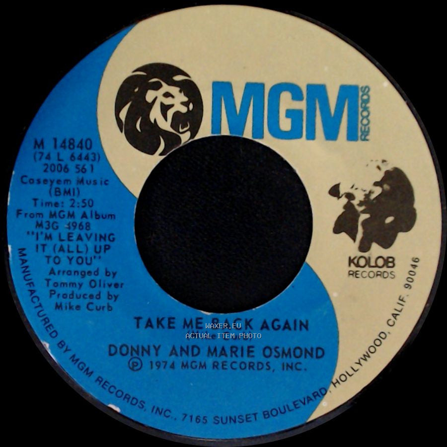 Donny And Marie Osmond - Take Me Back Again / Deep Purple side A