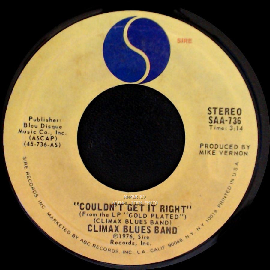 Climax Blues Band - Couldn't Get It Right / Sav'ry Gravy side A