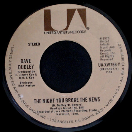 Dave Dudley - Sentimental Journey / The Night You Broke The News side B
