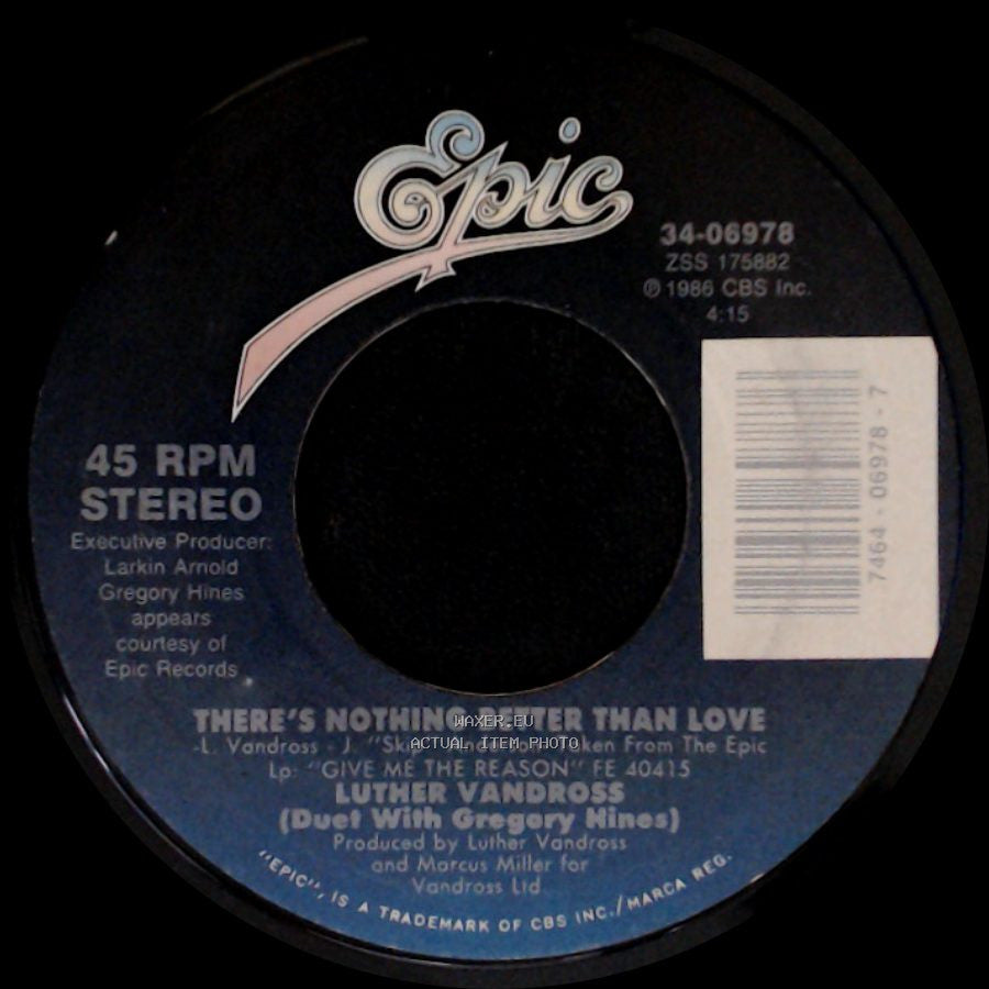 Luther Vandross (Duet With Gregory Hines) / Luther Vandross - There's Nothing Better Than Love / There's Nothing Better Than Love (Instrumental) side A