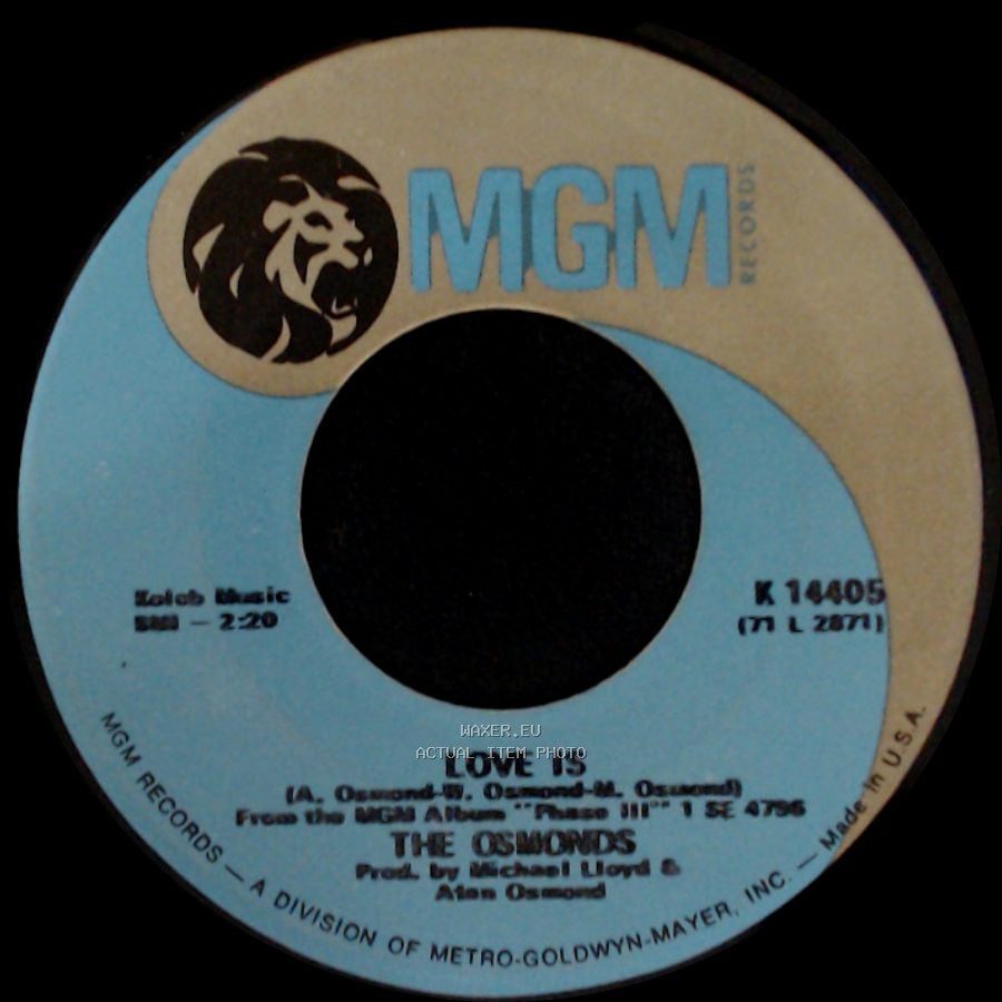 The Osmonds - Hold Her Tight / Love Is side B