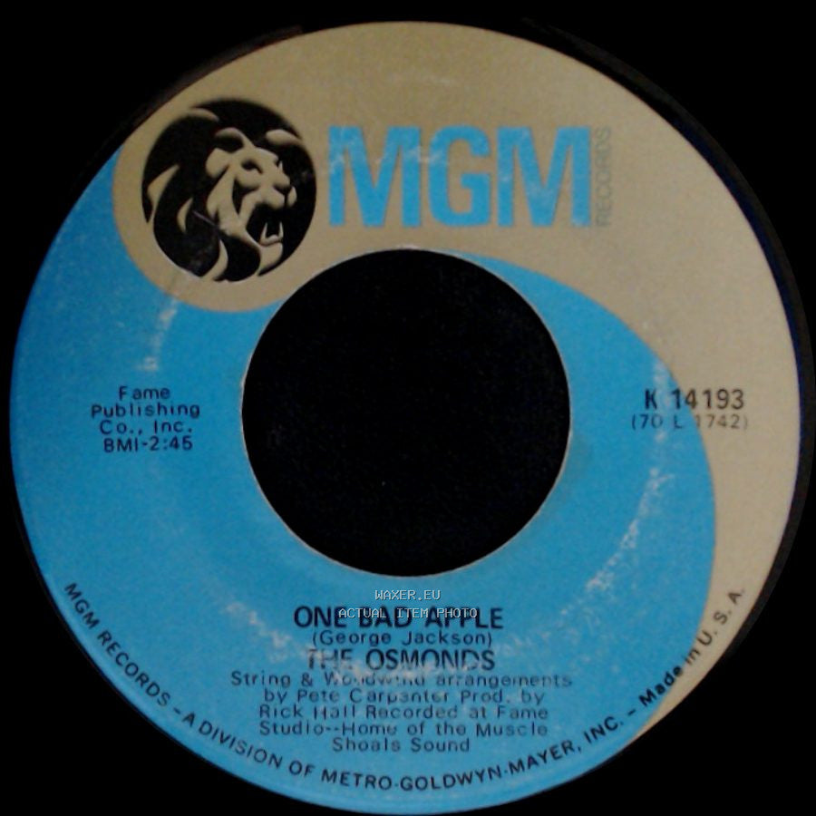 The Osmonds - He Ain't Heavy...He's My Brother / One Bad Apple side B